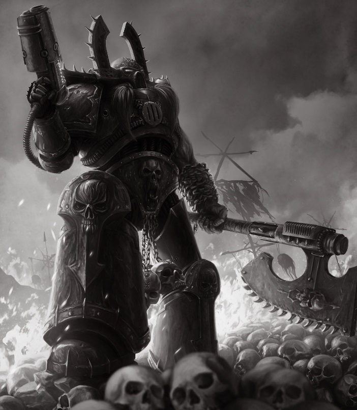 Khârn the Betrayer Black &amp; White Artwork