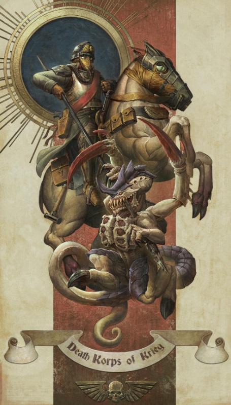 Death Riders of Krieg Fighting Tyranids Art