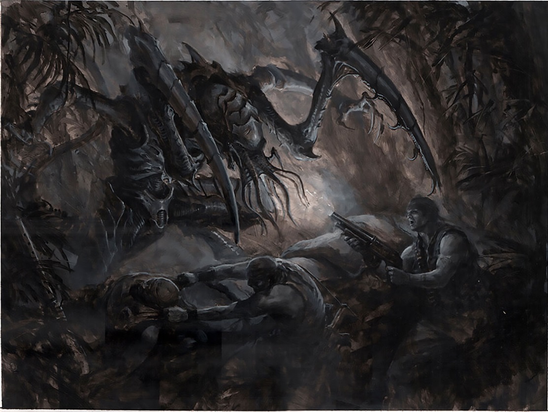 Catachan Imperial Guards Versus Tyranid Artwork