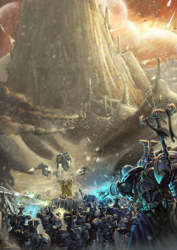 Thousand Sons Chaos Space Marines Assault: Epic Warhammer 40k Battle Art