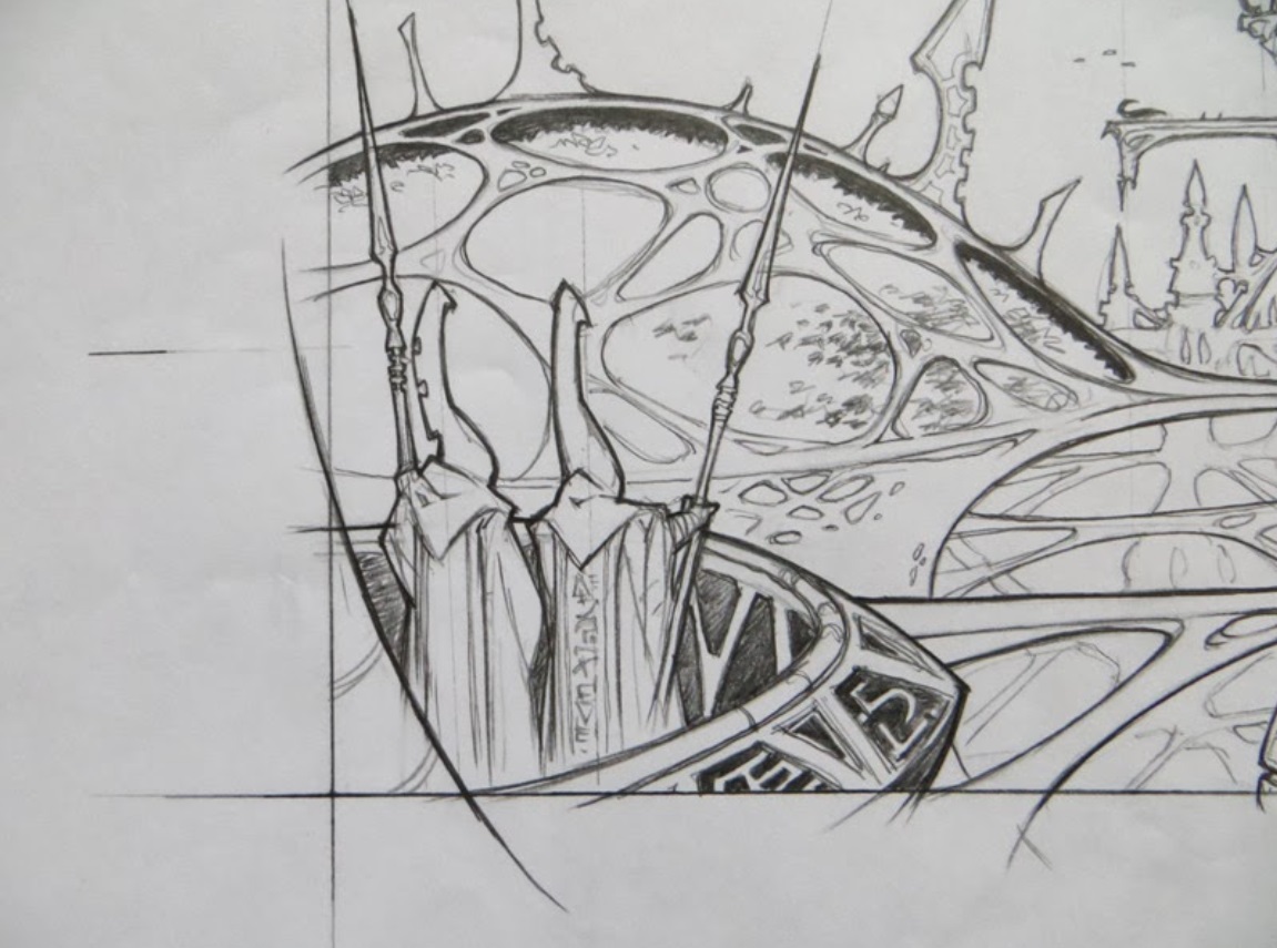 Warlocks and Eldar Cityscapes &amp; Craftworld Sketch