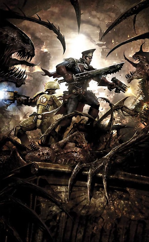 Commissar Ciaphas Cain and T'au Versus Tyranids