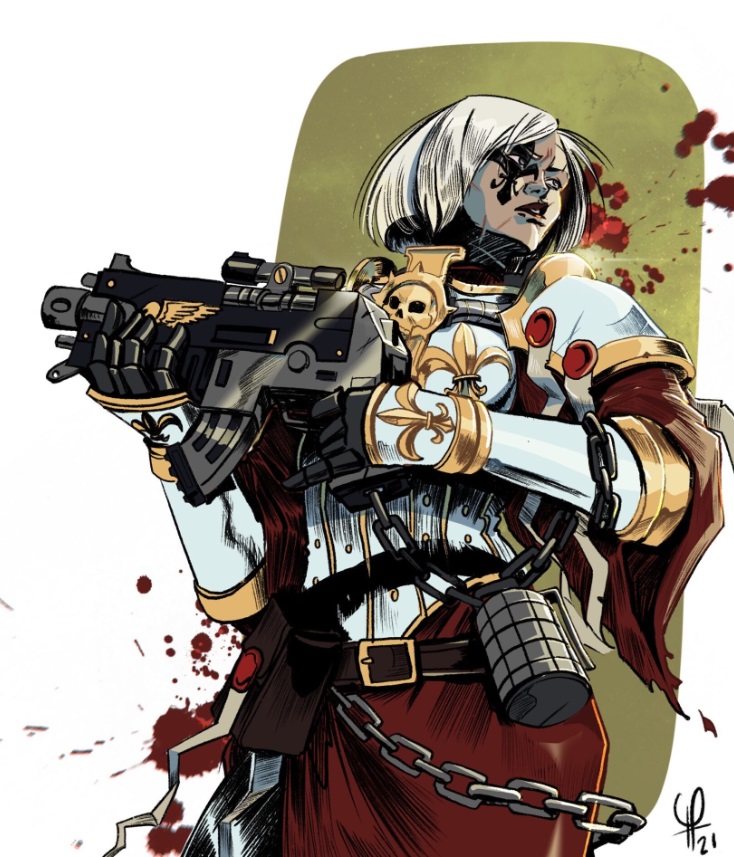 Warhammer 40k Sisters of Battle: Armed and Ready - Detailed Fan Art