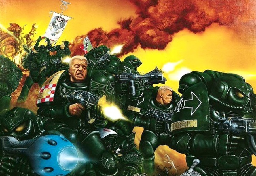 Dark Angels Space Marines Assault Epic Oldhammer Artwork