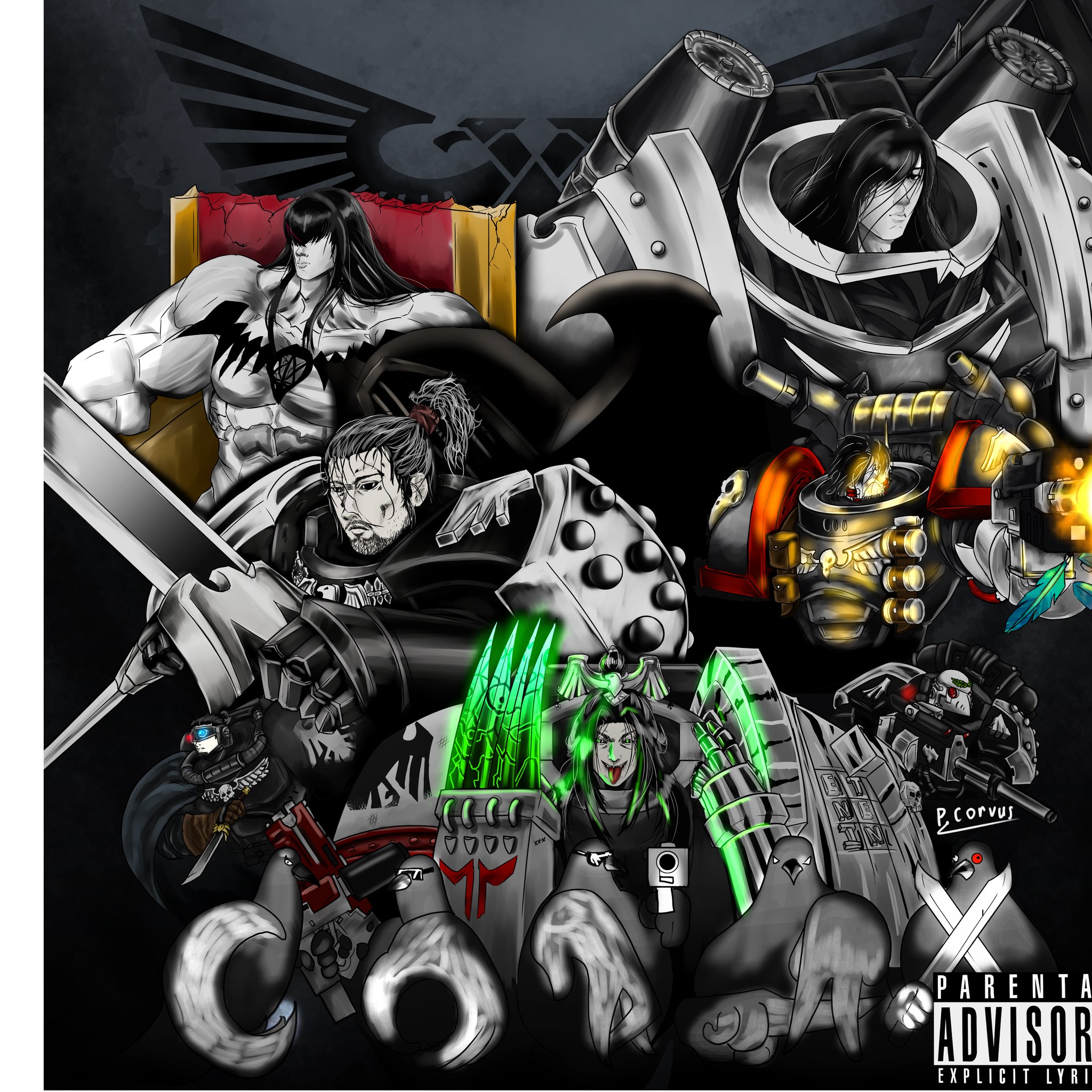 Corvus Corax Chaos Primarch's Band Warhammer Art