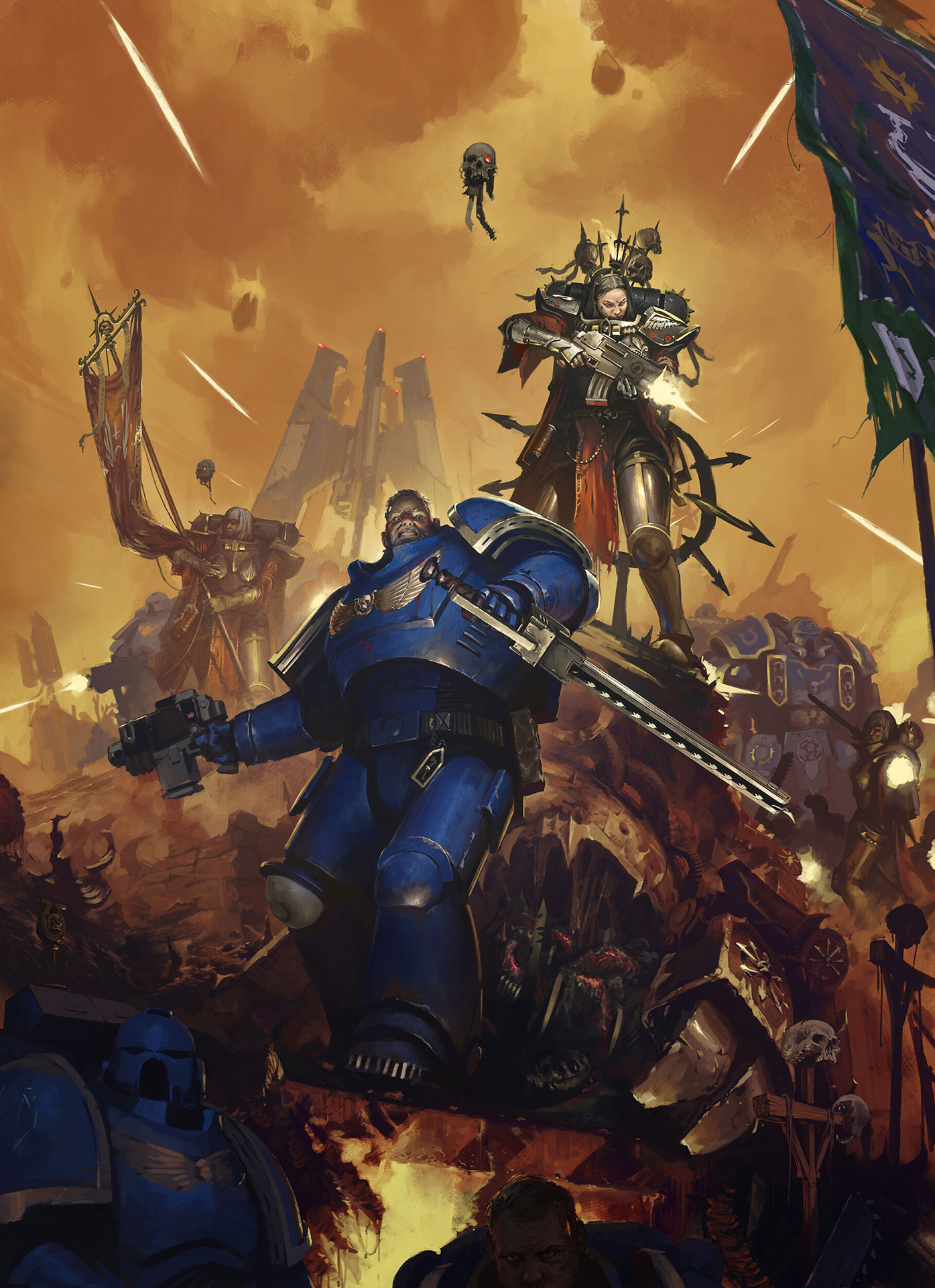 Ultramarines and Sisters of Battle Warhammer Art