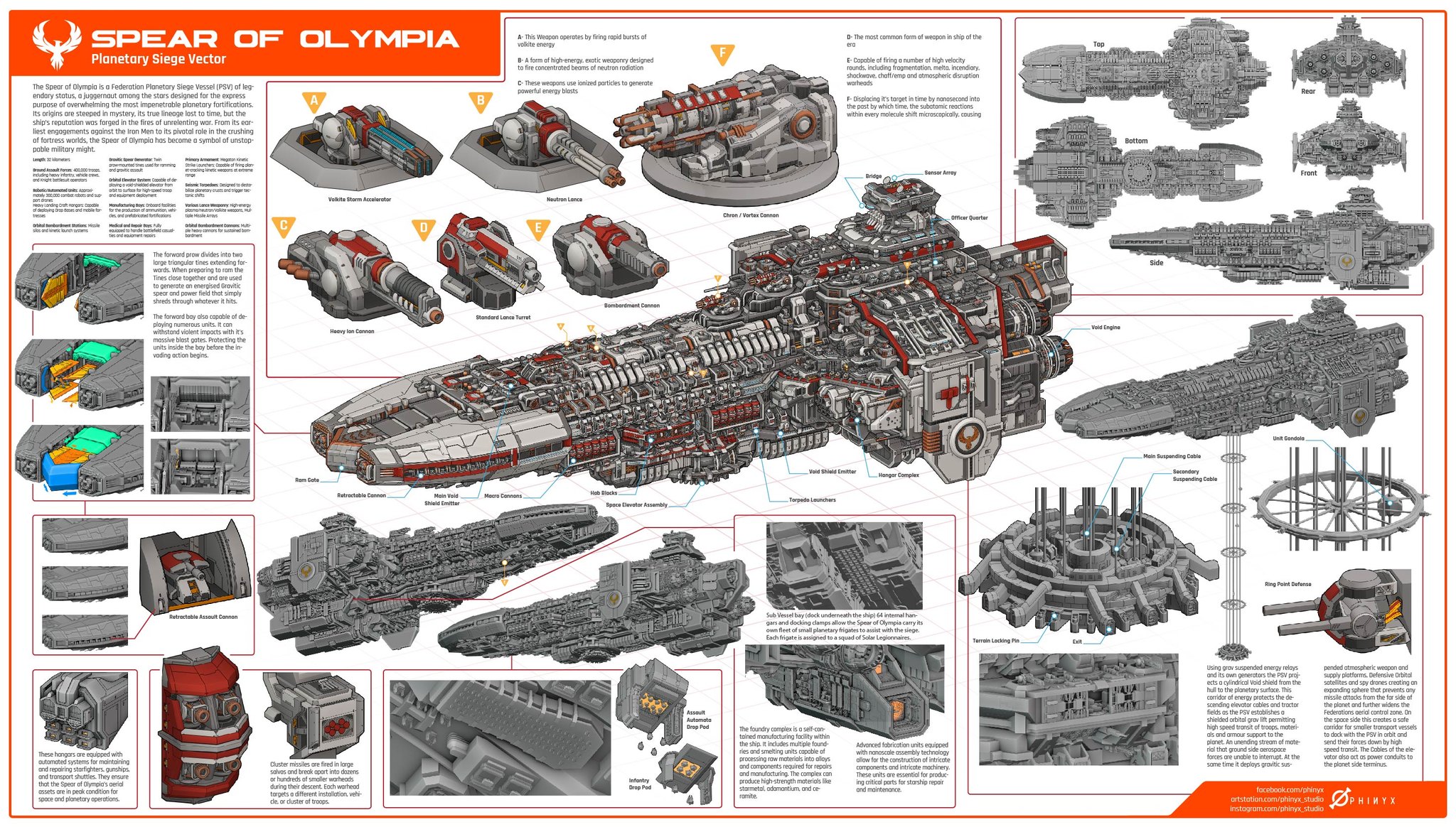 A Dark Age of Technology Ship, Spear of Olympia Warhammer Art