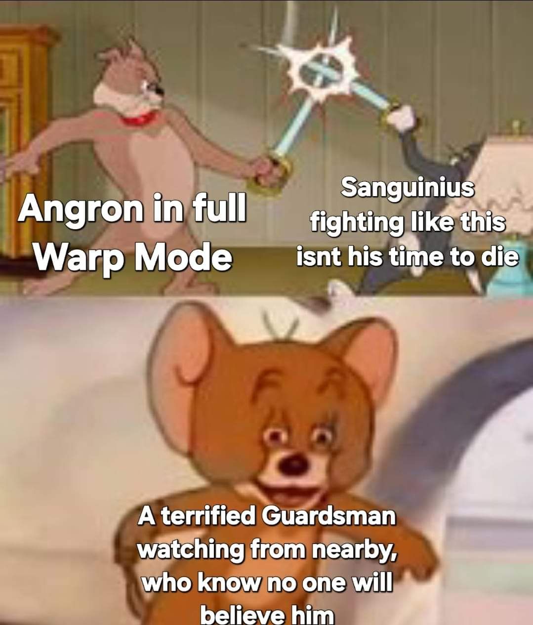 This is the best moment of that Guardsman's life, and then he's dead after 10 seconds.. Warhammer Meme