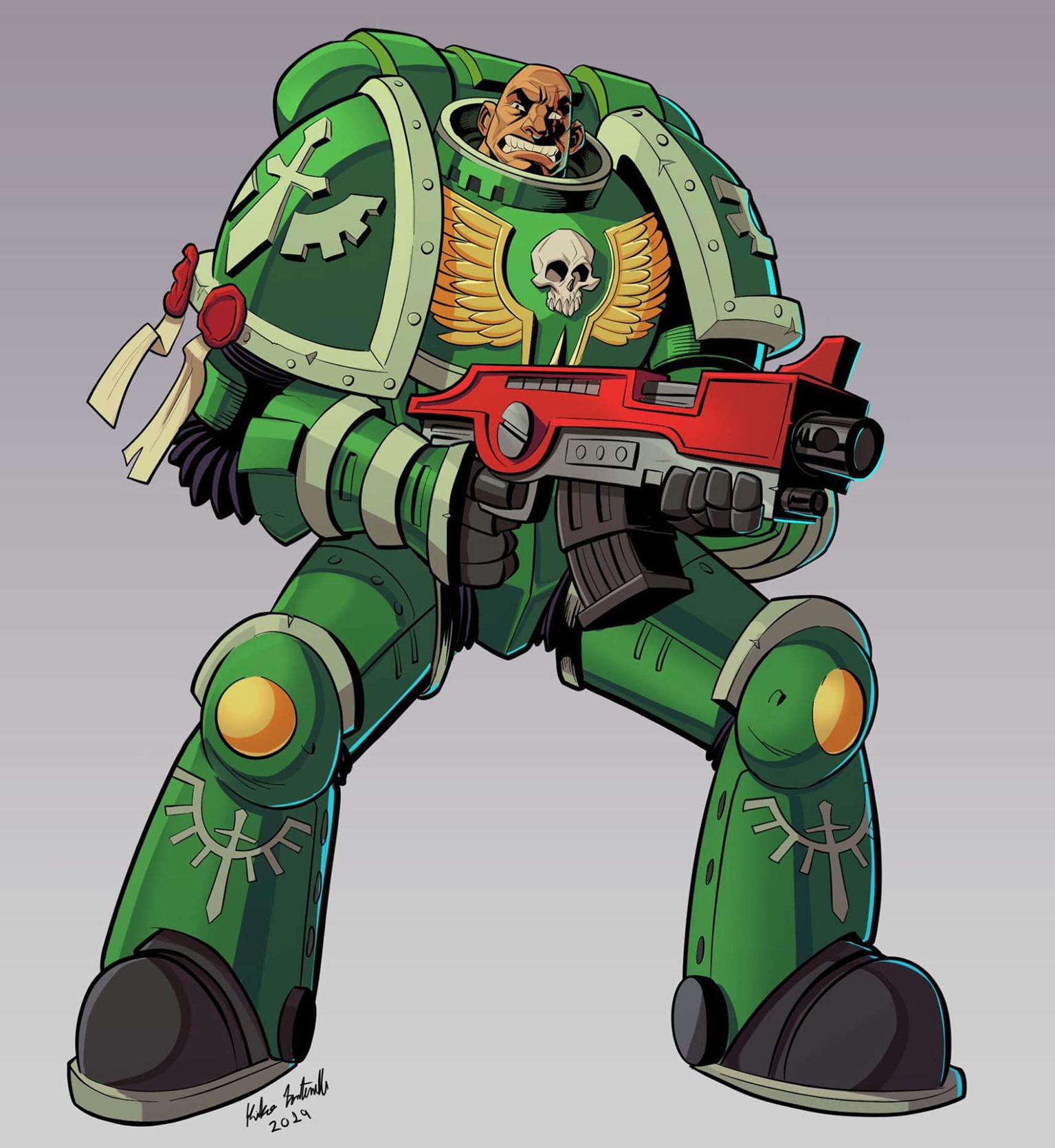 Dark Angels Space Marines Warhammer Illustration