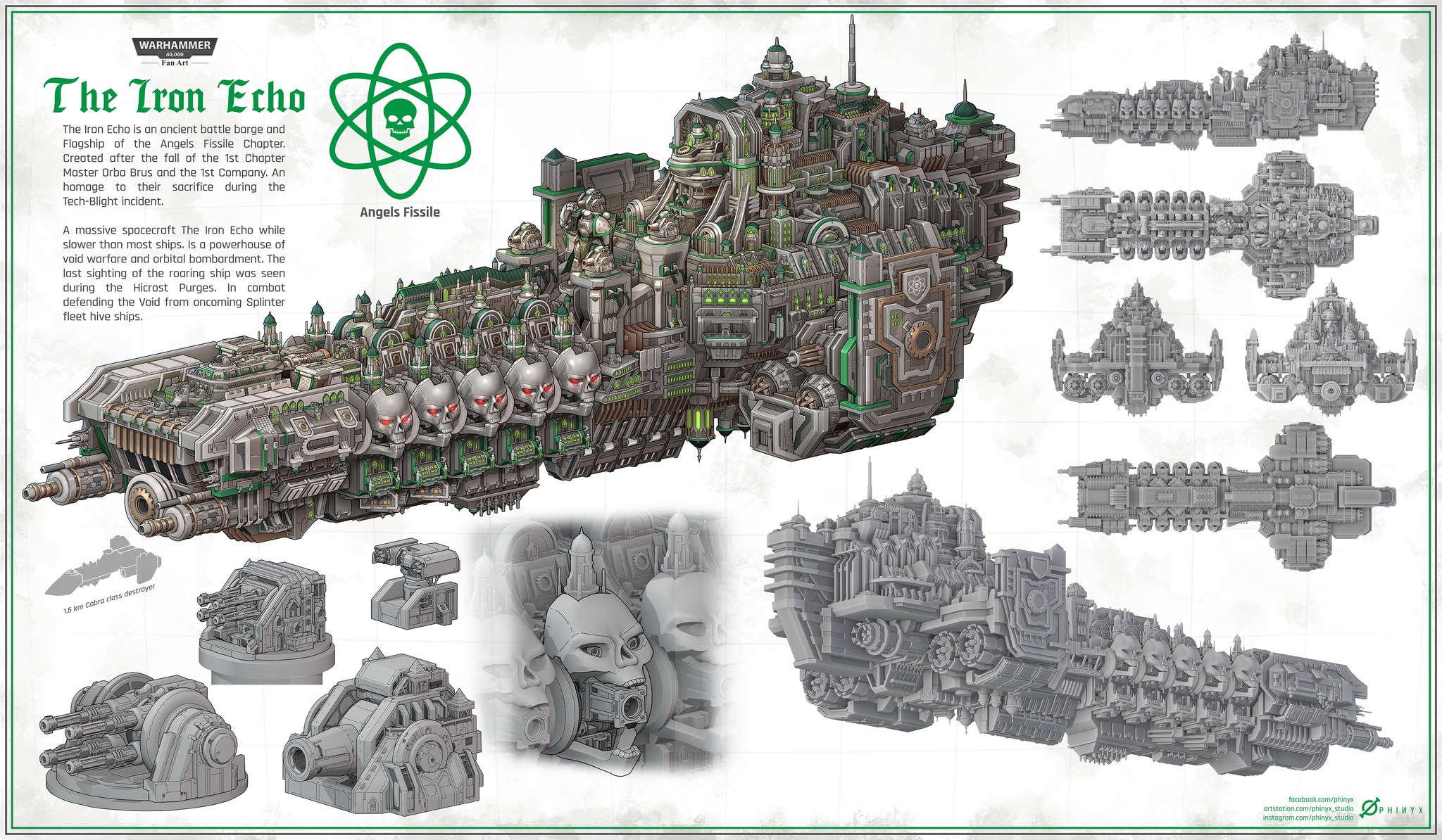 The Iron Echo, Battle Barge Warhammer Art