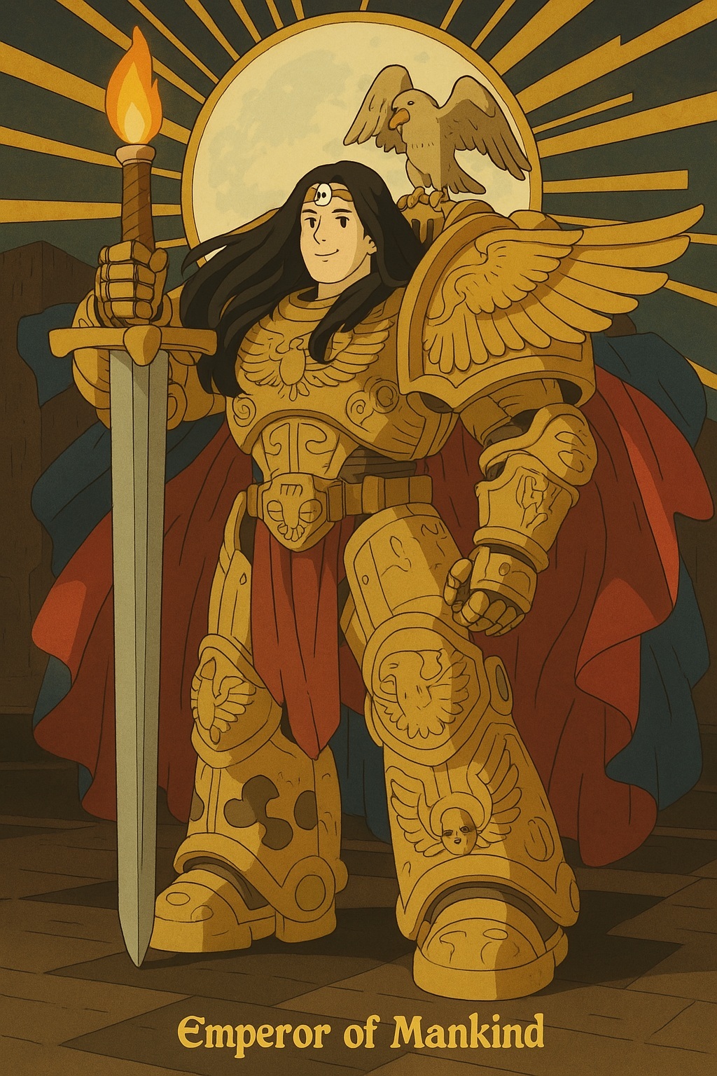 Emperor of Mankind in Ghibli Style