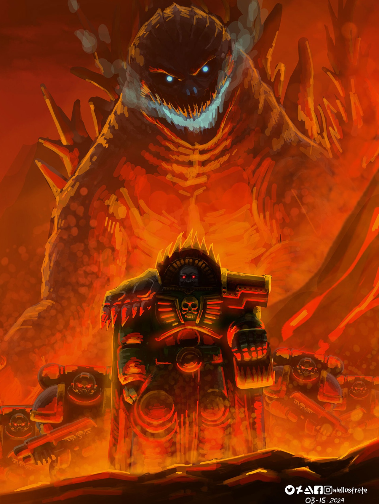 Vulkan and Godzilla Artwork