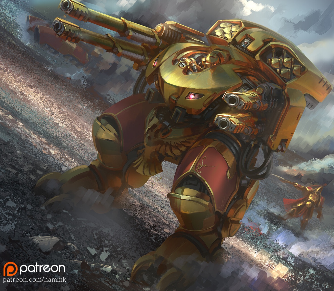 Deredeo Dreadnought and Custodes Artwork