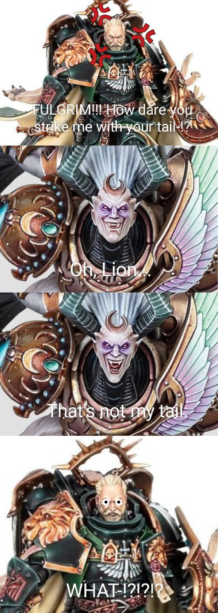 Fulgrim and Lion El'Jonson Tail Mishap Warhammer Meme