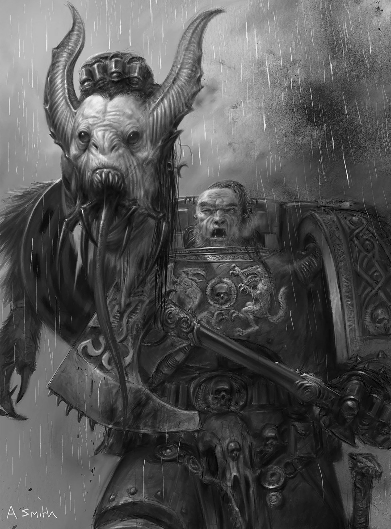 Space Wolf Holding a Chaos Daemon Head