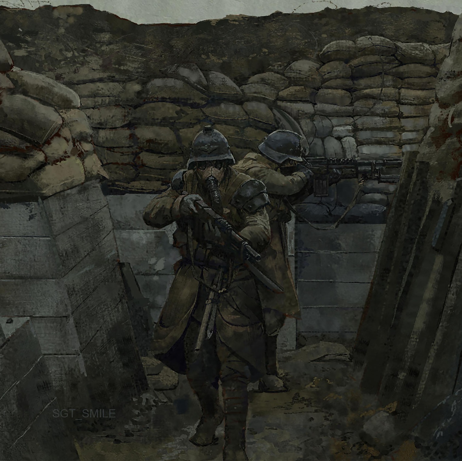 Death Korps of Krieg Soldiers in Trench