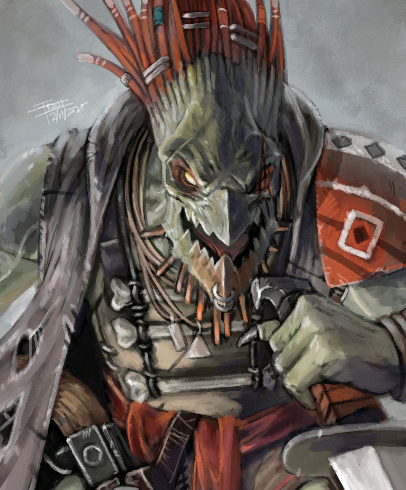 Kroot Warrior Warhammer Art