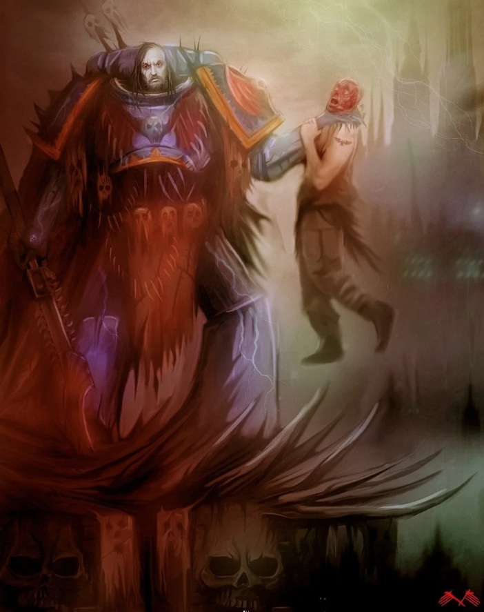 Night Lord Crushing Imperial Guardsman