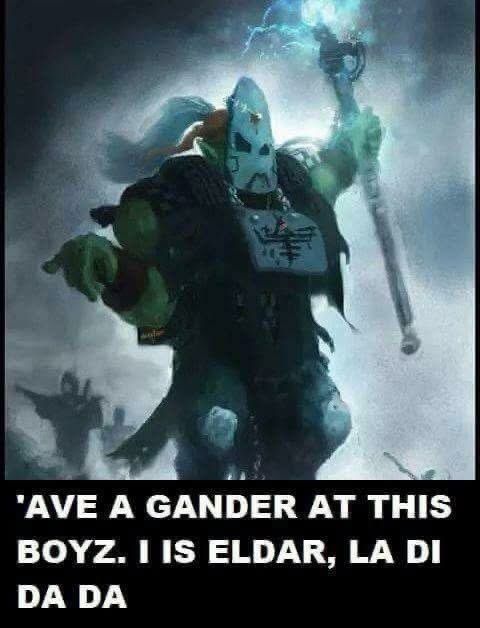 Ork boy being an eldar