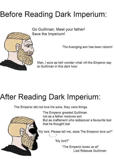 Before and After reading Dark Imperium