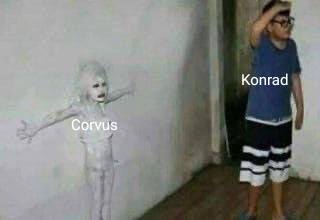 Konrad and Corvus Warhammer 40k meme