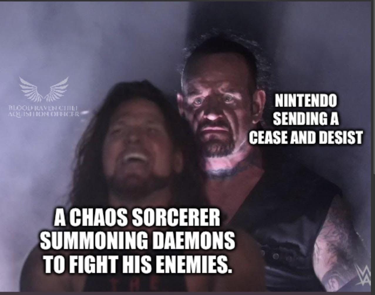 A Chaos Sorcerer summoning Daemons to fight his enemies