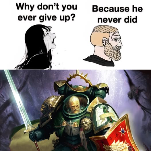 Warhammer Meme of Lt. General Sir Adrian Carton de Wiart. Mad respect