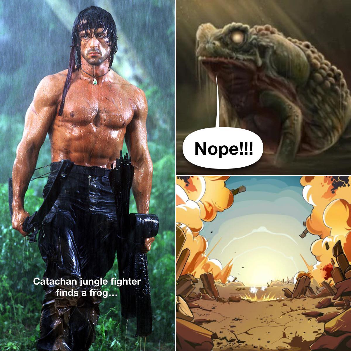 Catachan jungle fighter finds a frog...