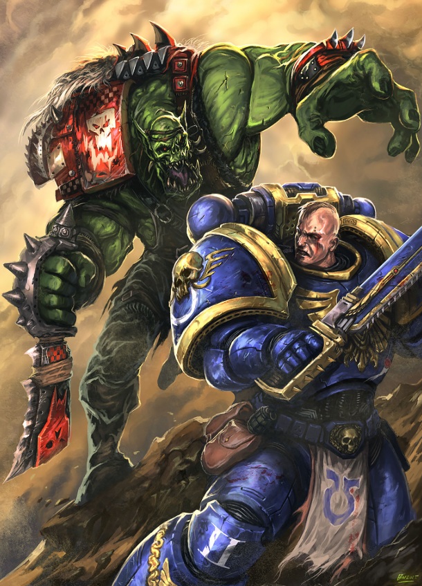 Ultramarine Versus Ork Art