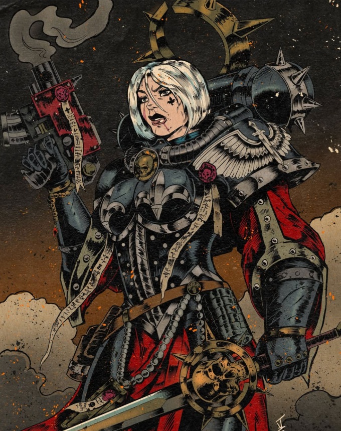 Sister of Battle Grimdark 40k Artwork