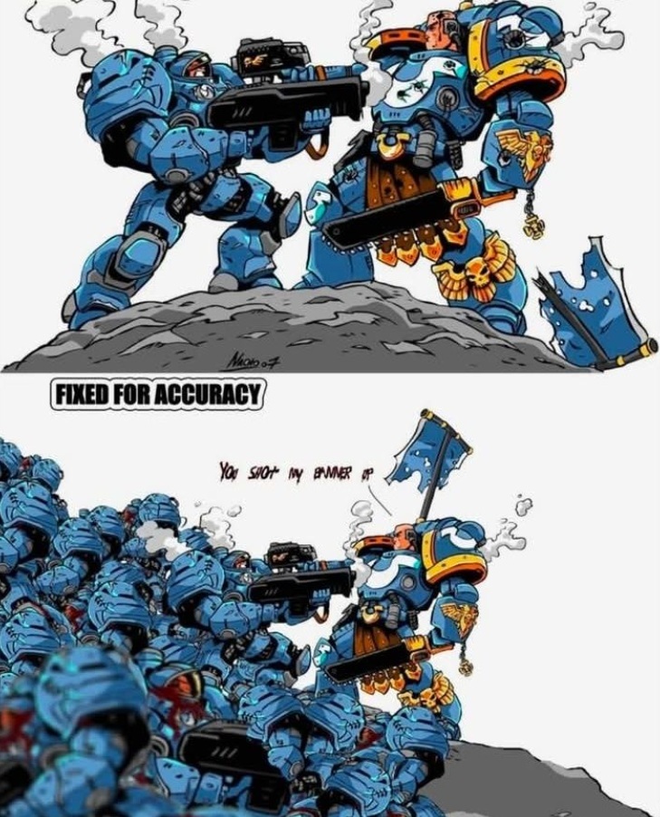 Ultramarine Versus a Horde of Starcraft Marines
