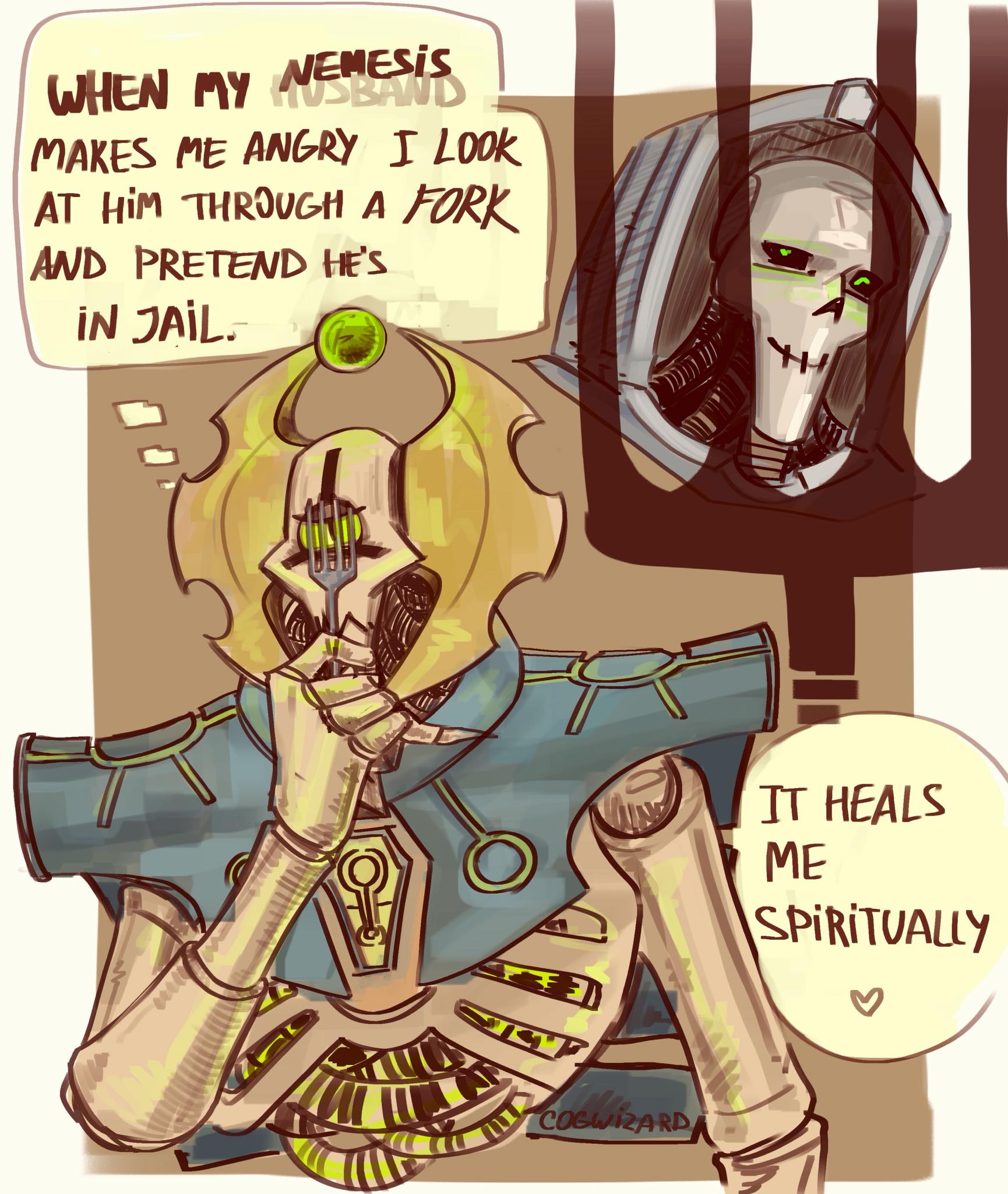 Ahhh, it makes him feel better to look at him, how romantic