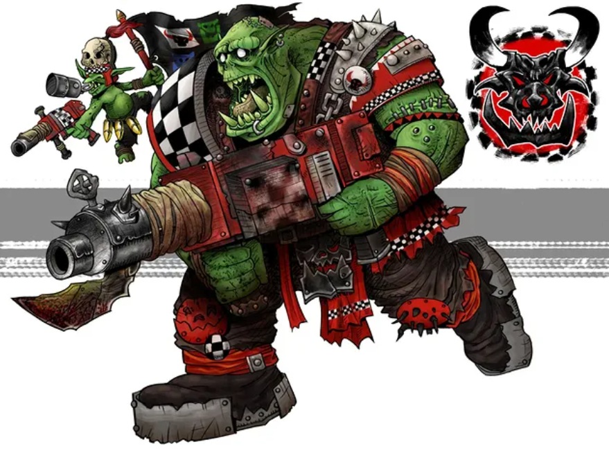 Goff Ork Nob Warhammer 40k Art
