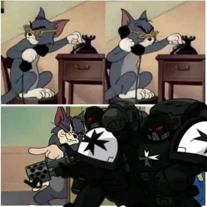 Felinid spy be like... Tom & Jerry & Warhammer Meme