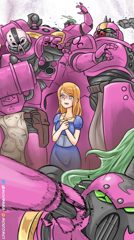When all the boys fight over you, Noise Marines Warhammer 40k Cartoon