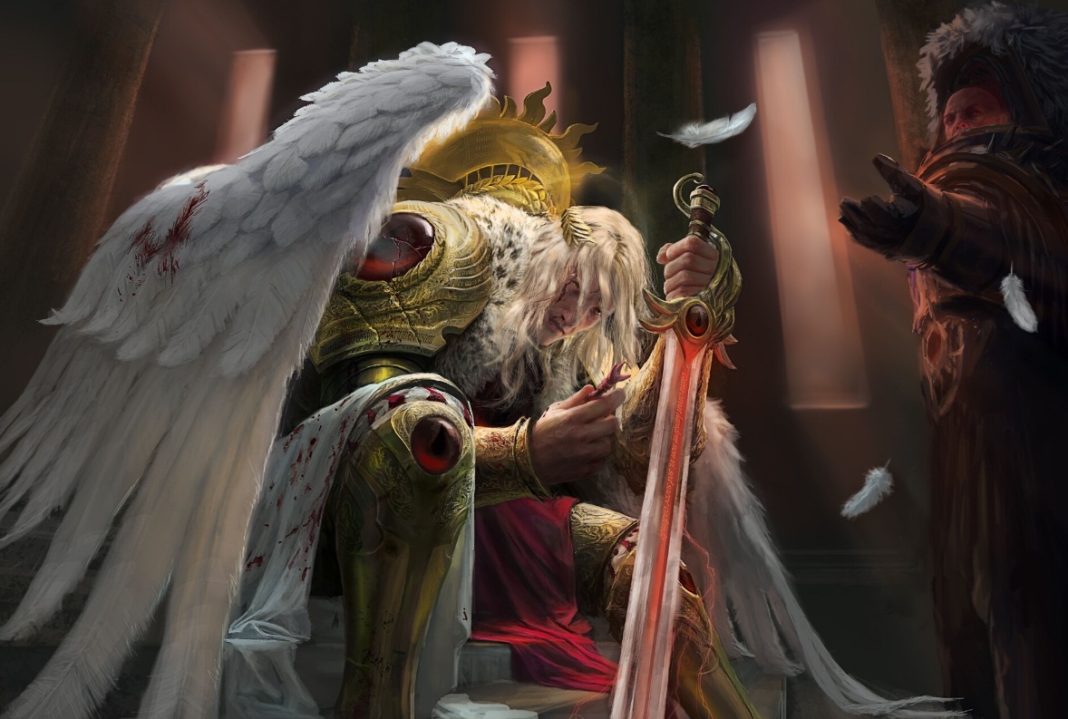 Sanguinius Angelic Primarch Mortally Wounded Yet Noble
