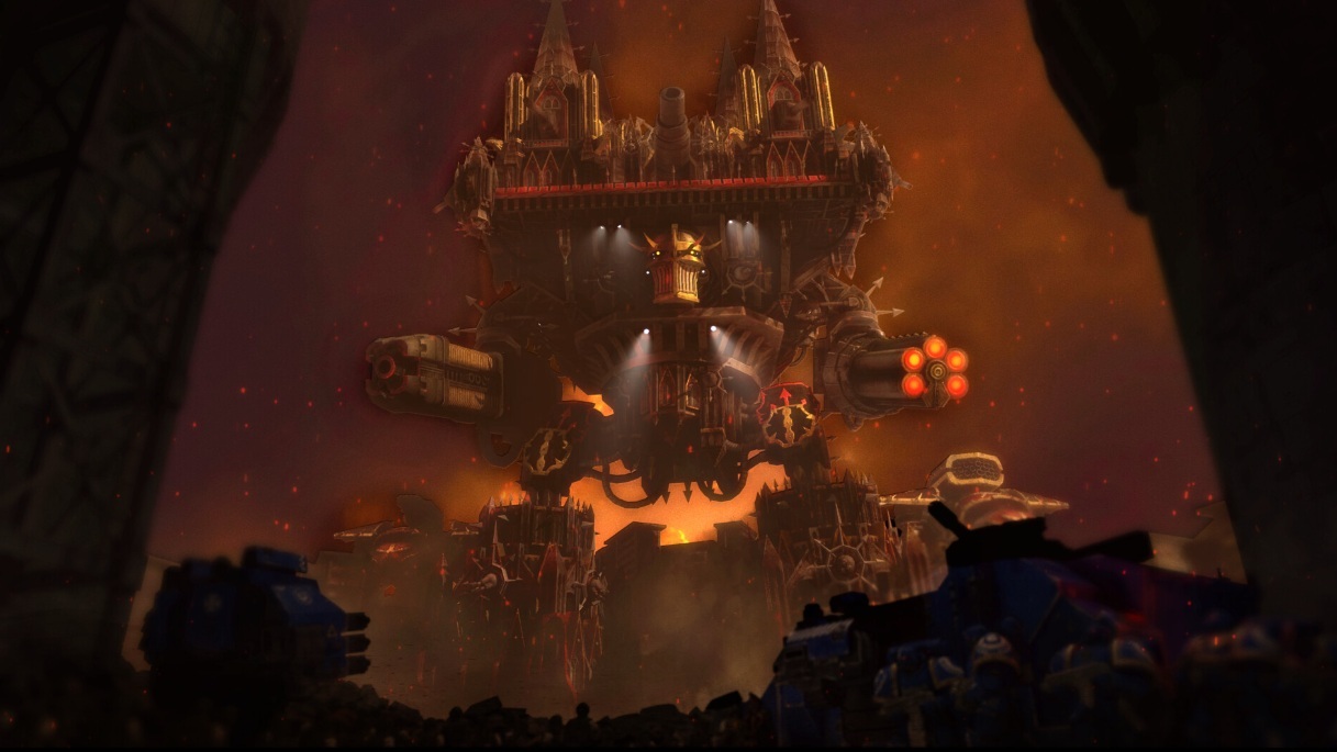 Corrupted Imperator Titan of the Dark Mechanicum Looms Over Ultramarines