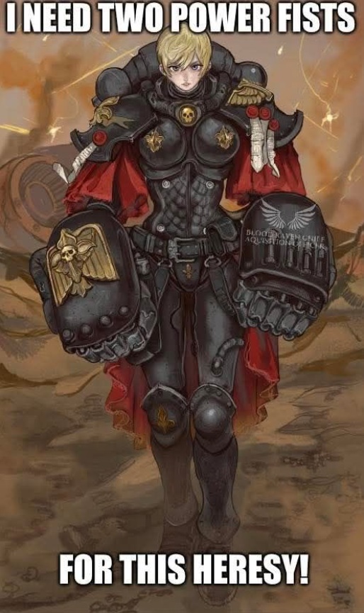 I need two Power fists, Sisters of Battle Warhammer Meme