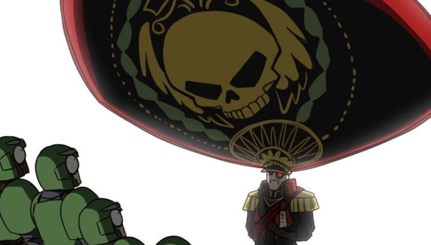 Commissar out here asserting dominance, Warhammer Cartoon
