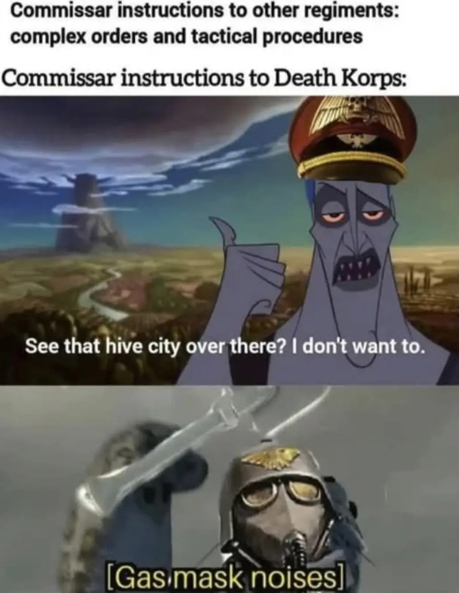 Soldier...prepared your shovel...and CHAAAARGE! Warhammer & Disney's Hades Meme