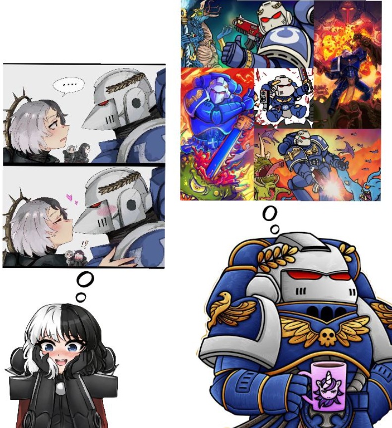Adorable Sisters of Battle and Ultramarine Daydreaming