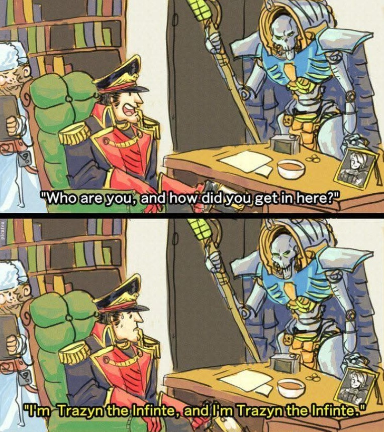 I'm pretty sure that would be his legitimate response before collecting the Commissar and his office. Warhammer Comic