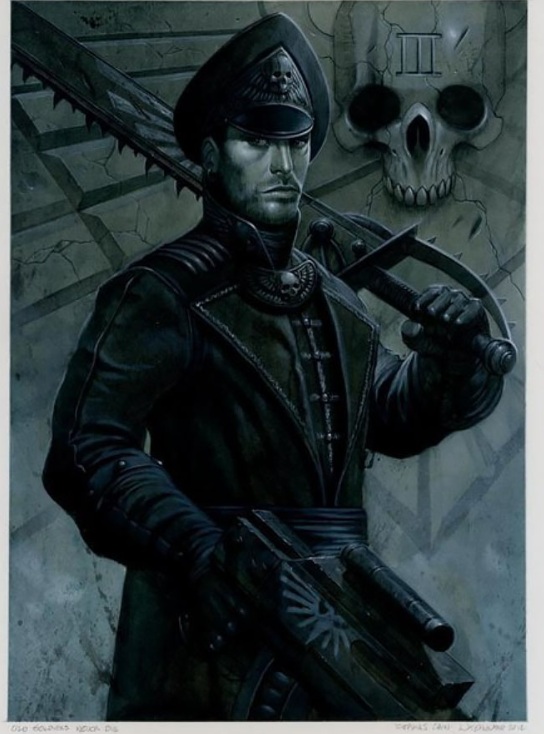 Grimdark Warhammer 40k Commissar Art
