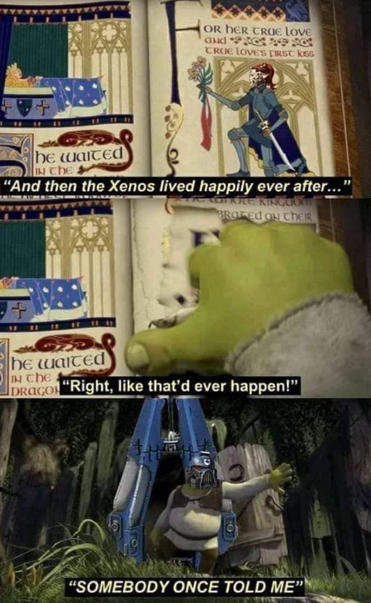 "Like that would ever happen!", Shrek & Warhammer Meme