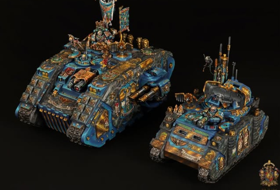 Land Raider Excelsior & Rhino Primaris of Ultramarines Miniatures