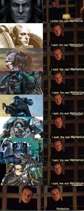 I prefer the real Alpharius, X-Men: First Class Warhamer Meme