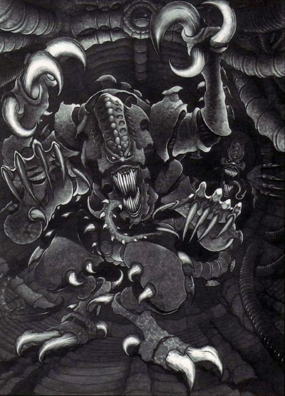 Genestealer Black & White Artwork