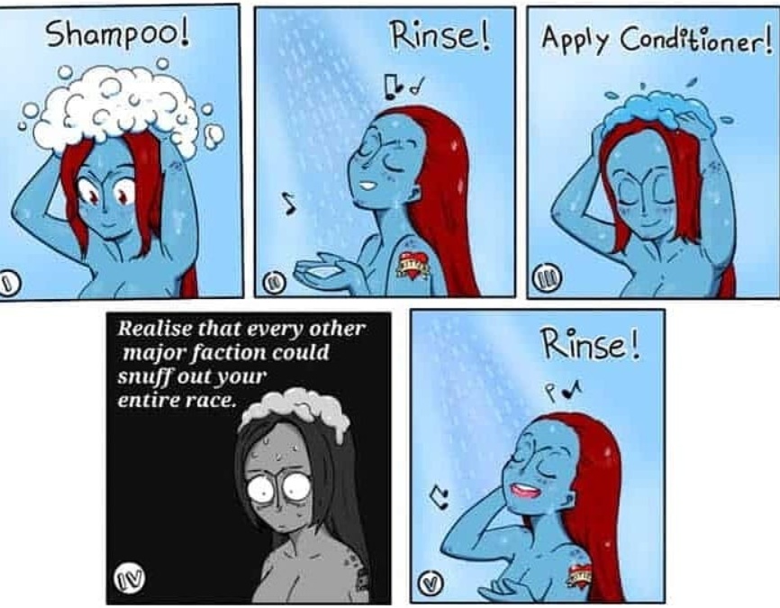Shampoo and ..... the entire race?? Warhammer Comic