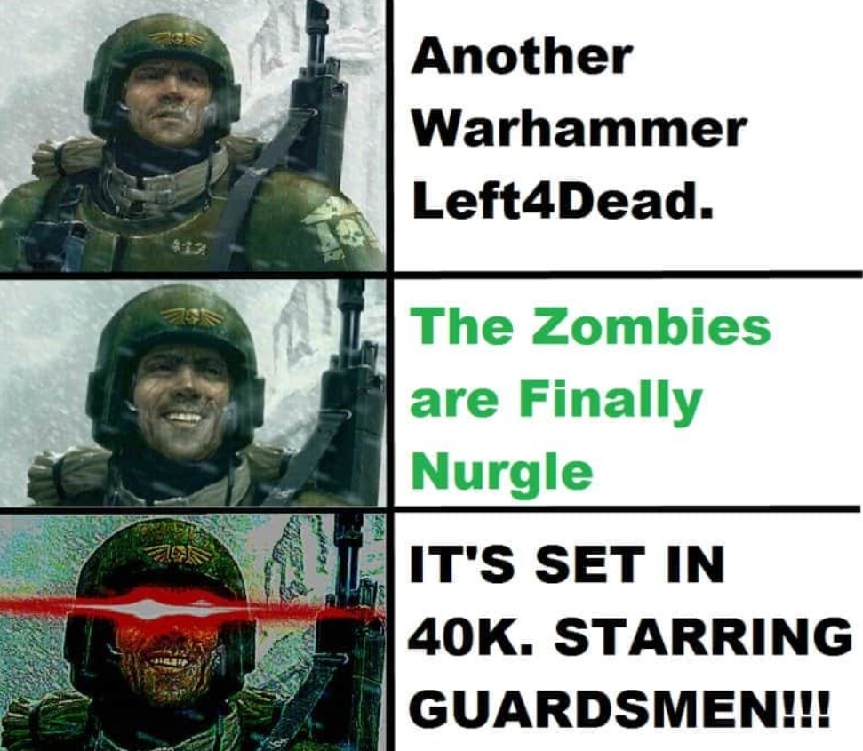 All guardsmen party, Warhammer meme