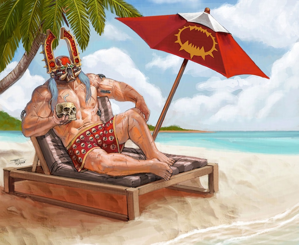 Khârn the Betrayer Relaxing in the Sun
